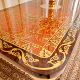 Gold Hand Painting Leaf Dining Table