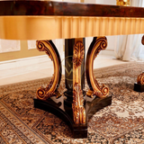 Gold Hand Painting Leaf Dining Table