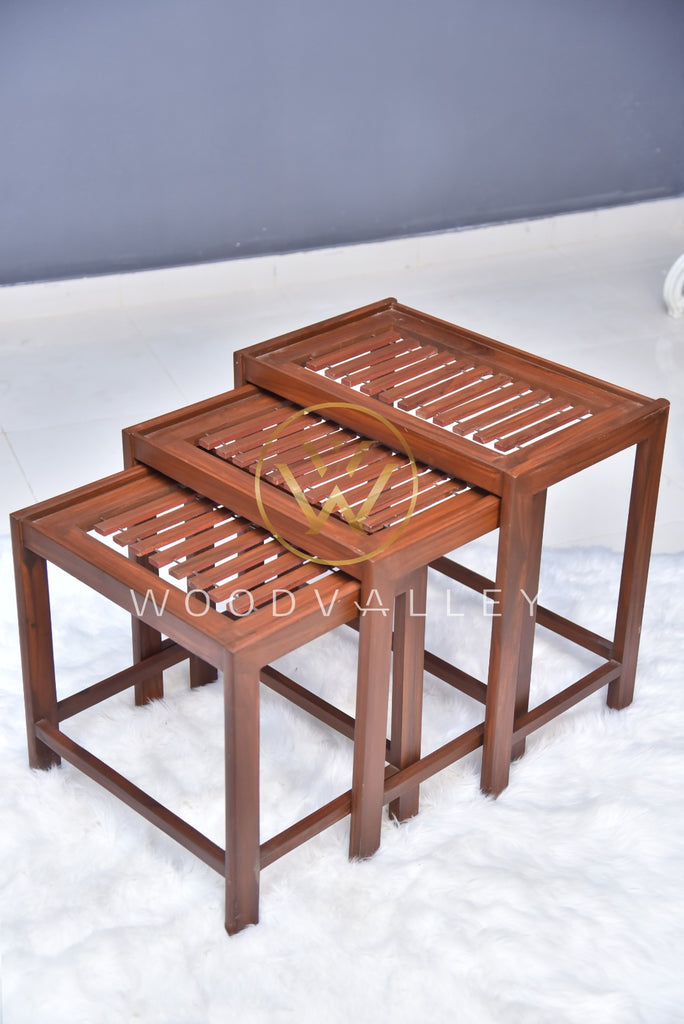 Wooden Tia Bars Nesting Tables Set