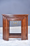 Royal Wooden Brass Nesting Table Set of 4