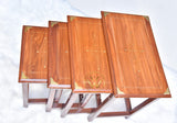 Streak Wooden Paisley Brass Nesting Tables