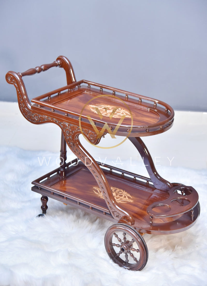 Duke Hand Carved Tea Trolley - Tey Trolley