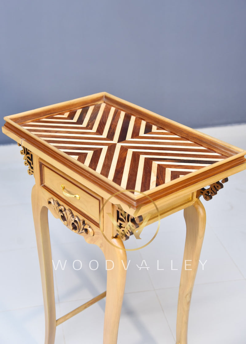 Wooden Beige Color Flower Tables