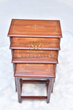 Wooden Brass 20" Nesting Table Set