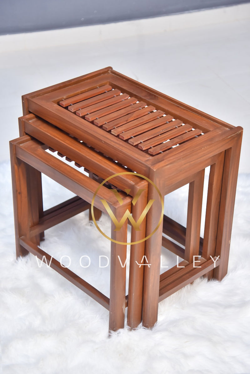 Wooden Tia Bars Nesting Tables Set