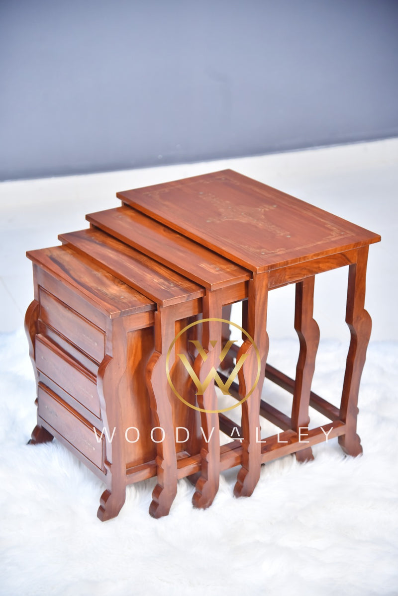 Wooden drawer Sardar Nesting Table Set Of 4