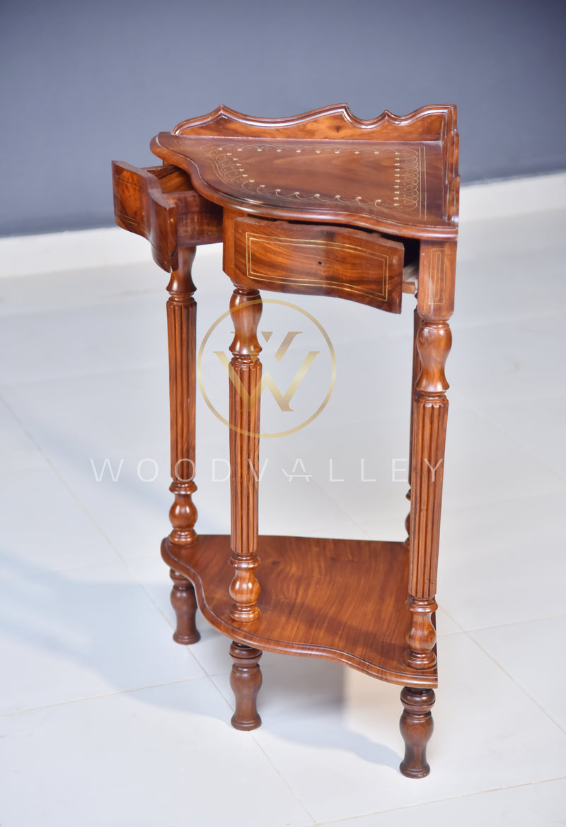 Wooden Drawer Corner Table