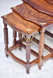 Curvy Wooden Paisley Nesting Table - Nesting Table - Table Set
