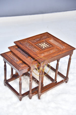 Casa Wooden Paisley Nesting Table - Nesting Table - Table
