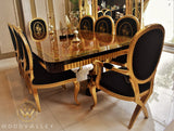 Gold Hand Painting Leaf Dining Table