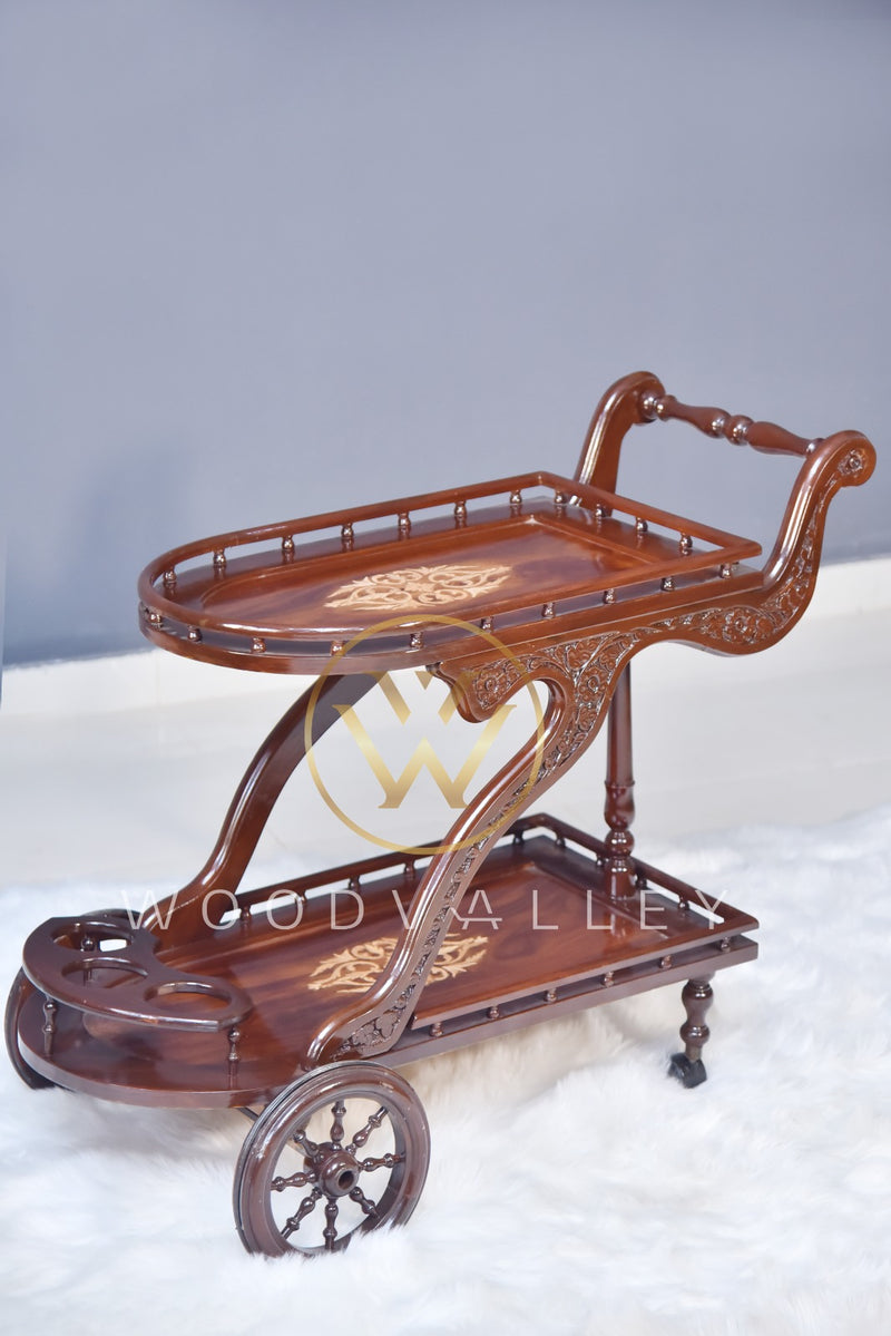 Duke Hand Carved Tea Trolley - Tey Trolley