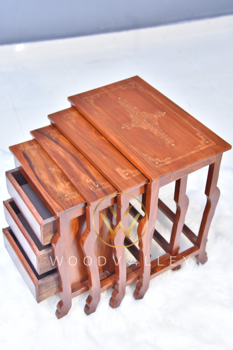 Wooden drawer Sardar Nesting Table Set Of 4