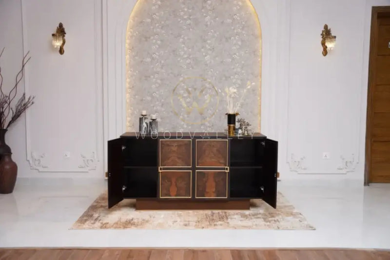 Burl Brass Side Board tables