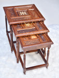 Casa Wooden Paisley Nesting Table Set of 3