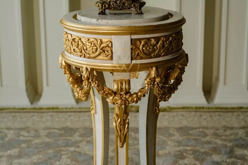 Empire Pedestal With Marble Top flower Table