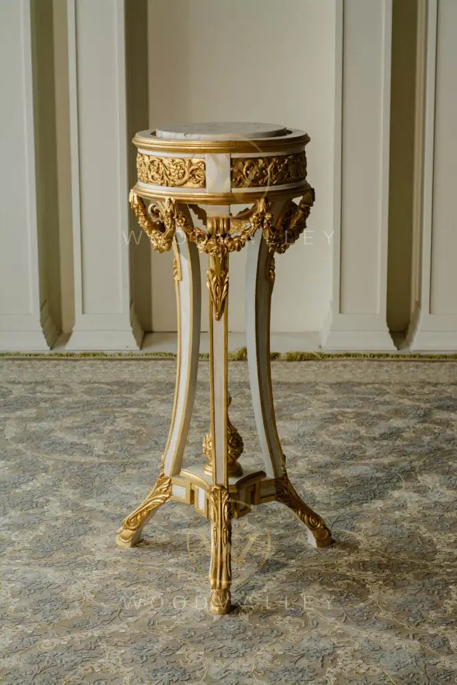 Empire Pedestal With Marble Top flower Table