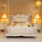 French Gold & White Bed Set