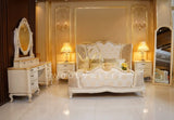 French Gold & White Bed Set Bed