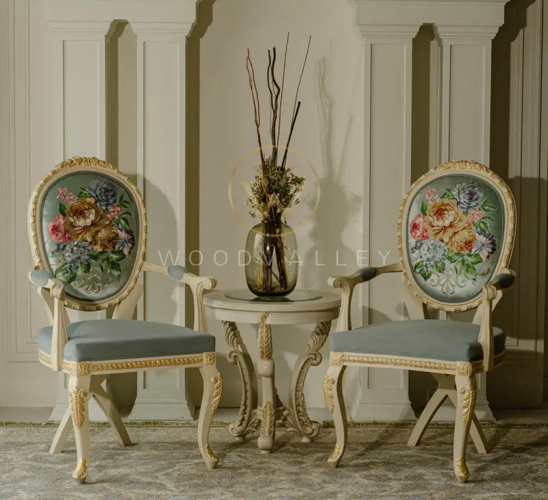 Gold Leaf Bed Room Set bed Room Chairs