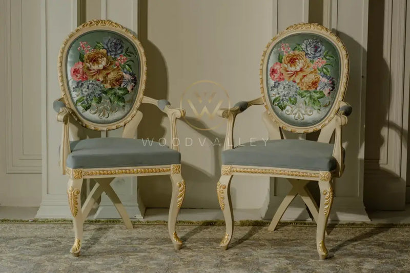 Gold Leaf Bed Room Set bed Room Chairs