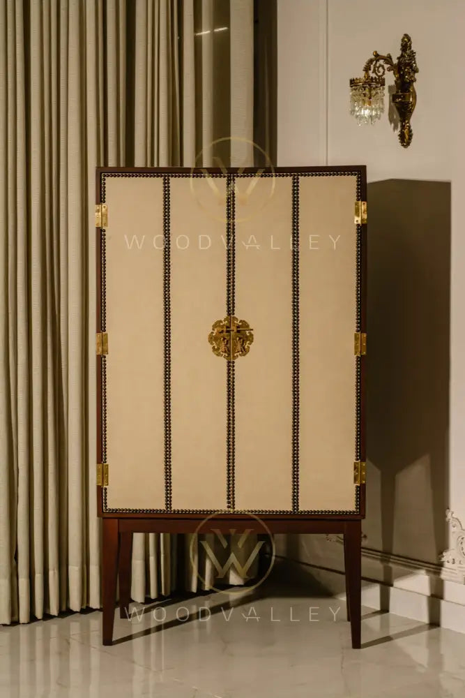 Leather Bar Cabinet mirror