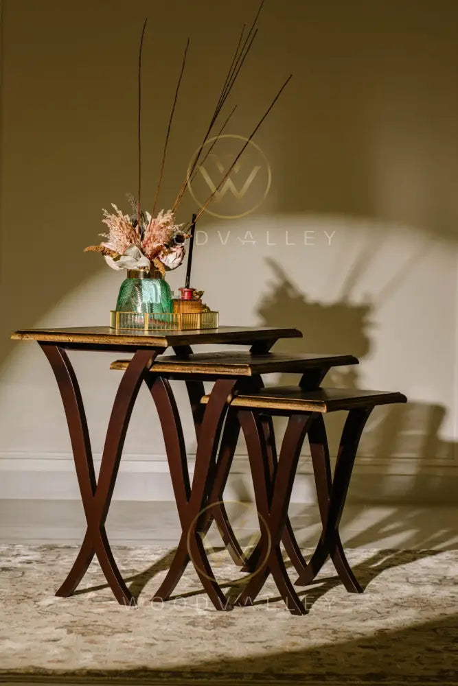 Metallic Nesting Table Set nesting tables