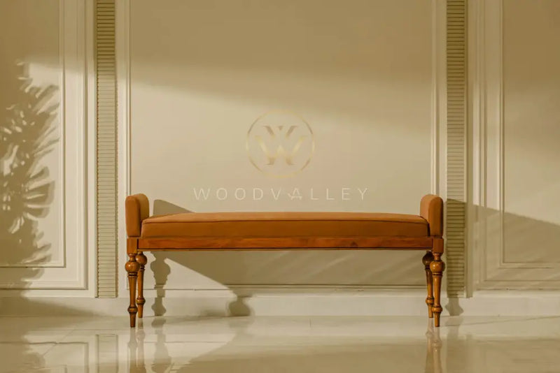 Modern Walnut Bench sofa set