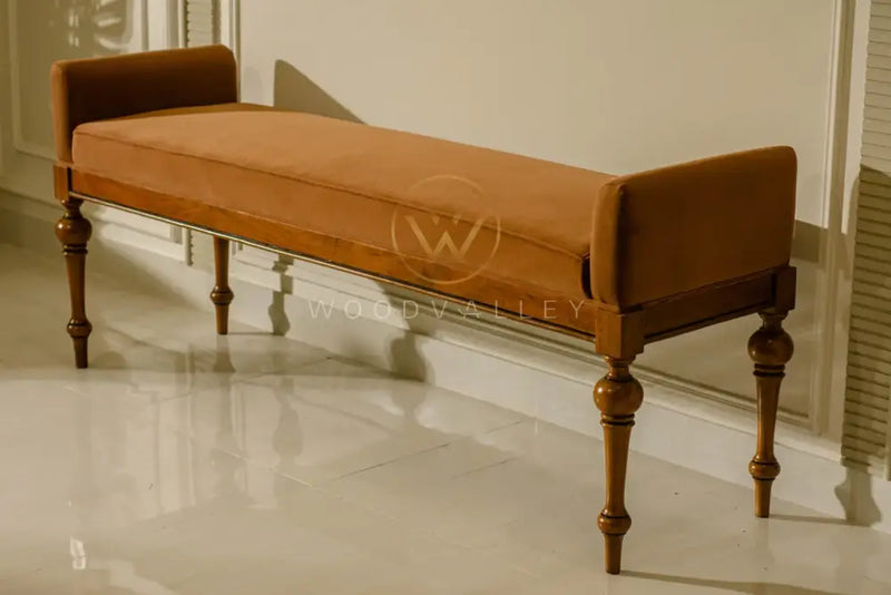 Modern Walnut Bench sofa set