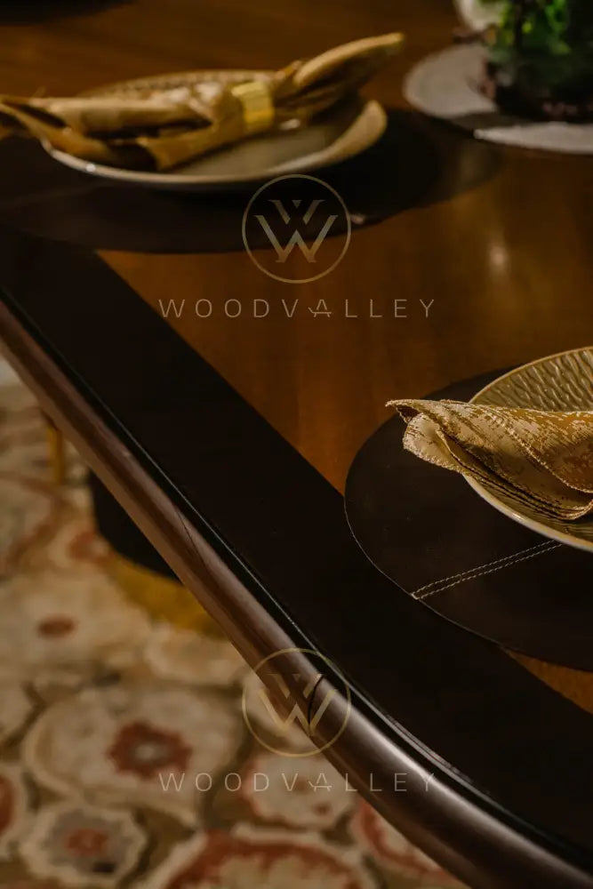 Round Burl Brass Dining Dining