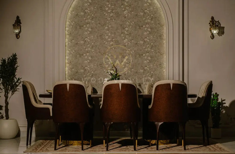 Round Burl Brass Dining Dining