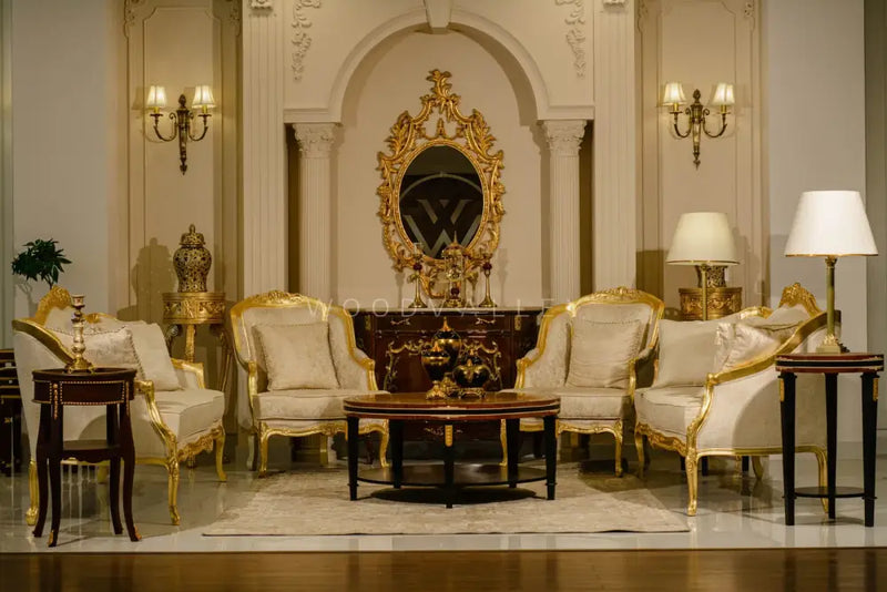 Wooden Classic Rose Sofa Golden