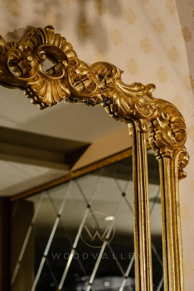 Wooden Floral Line Mirror mirror