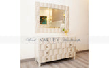 Royal Wooden Pearl White Bed Set-Wood Valley