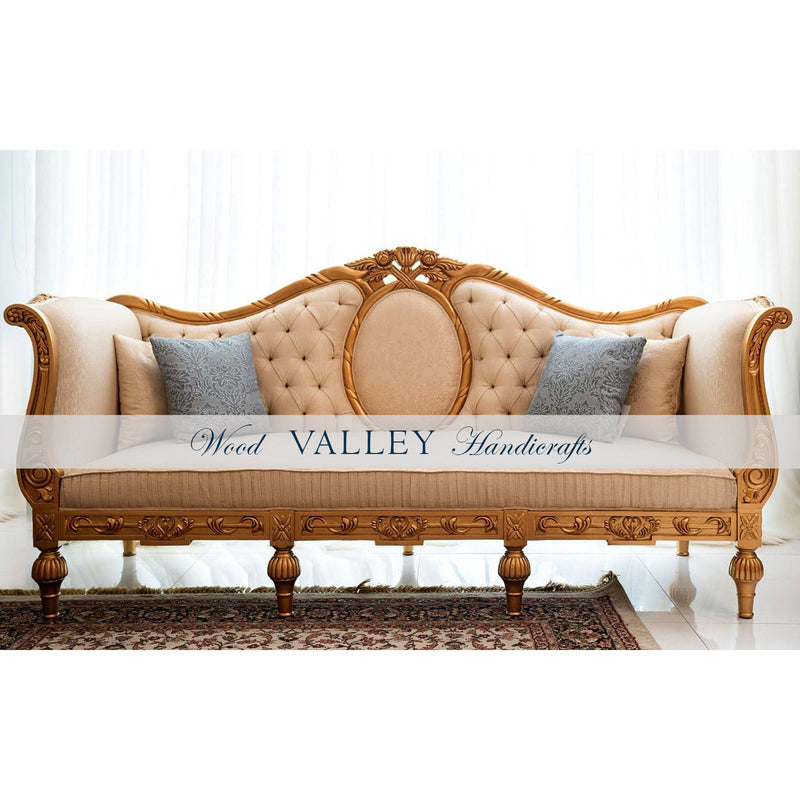 5 Seater Sofa with Center Table - French Curved Sofa Set - Sofa Set - Table 