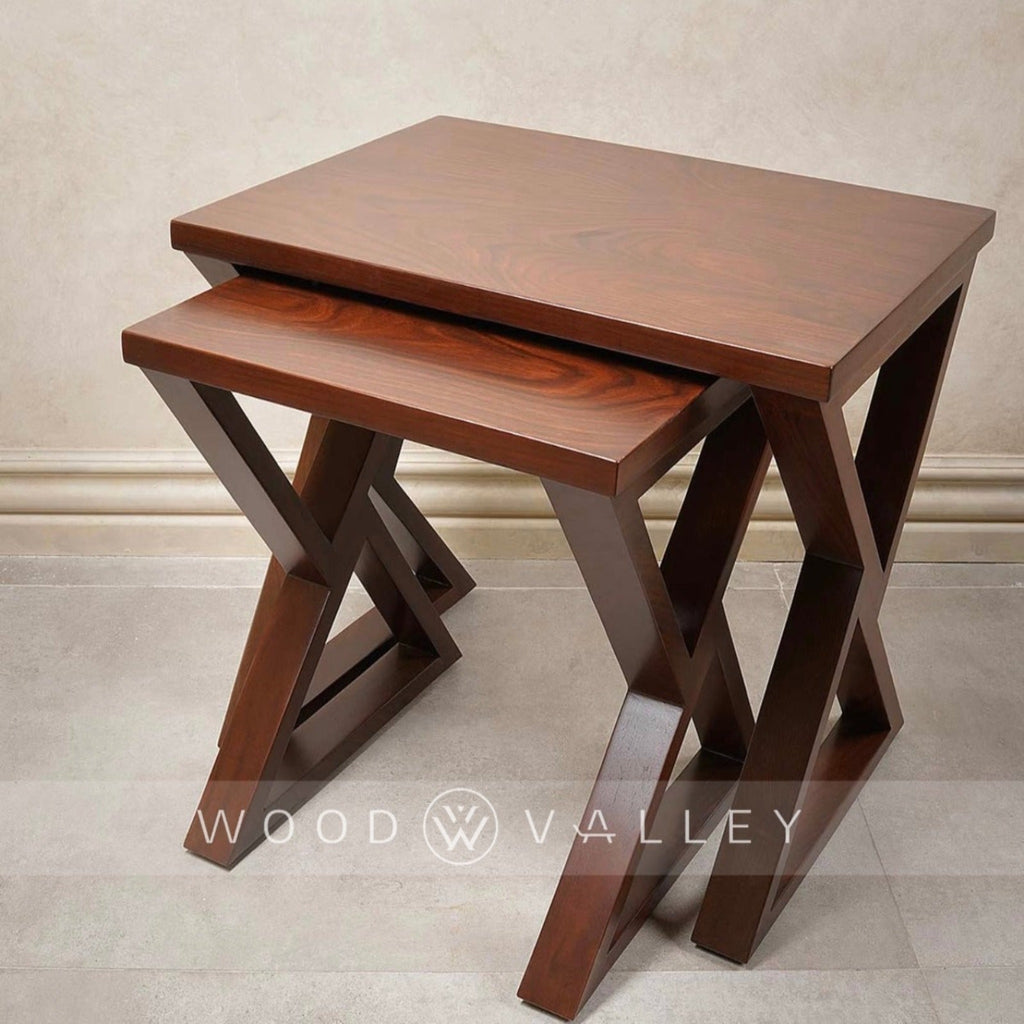 Sheesham Wood Nesting Table Set-Wood Valley
