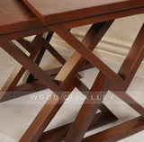 Sheesham Wood Nesting Table Set-Wood Valley