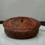Wooden Round Dry Fruit Box-woodvalley