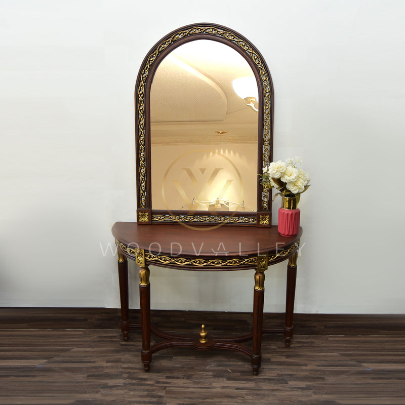 wooden Chain Round Console-woodvalley