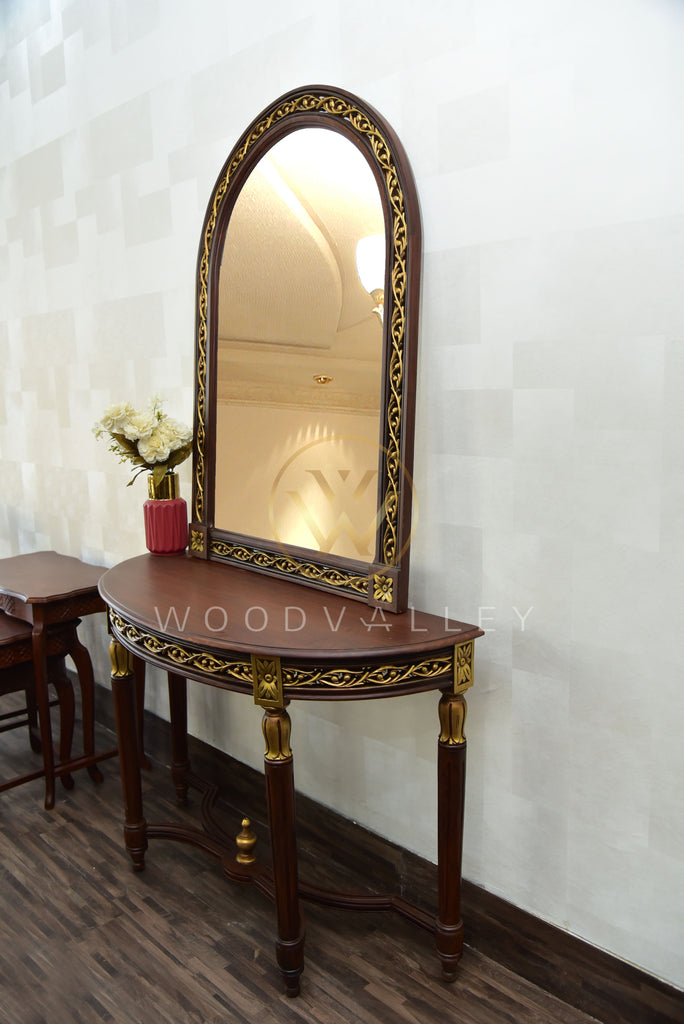 wooden Chain Round Console-woodvalley