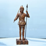 Wooden Army Hand Carved Native man Cultural Sculpture-woodvalley