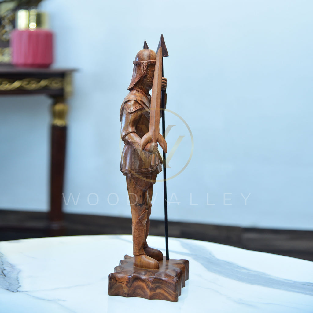 Wooden Army Hand Carved Native man Cultural Sculpture-woodvalley